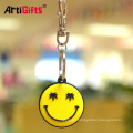 Custom christmas personalized pvc smile smiley tire emoji spring keychain